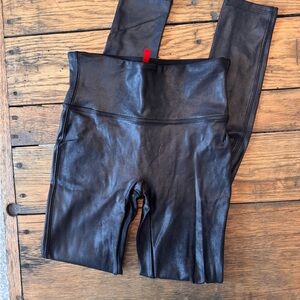 SPANX Black Faux Leather Leggings